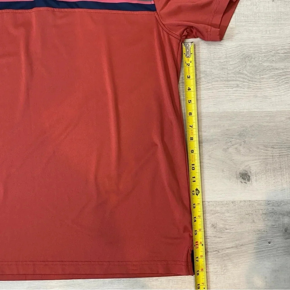 IZOD Men's Golf Polo in Salmon and Navy Size L - Short Sleeve with stretch - Picture 13 of 16